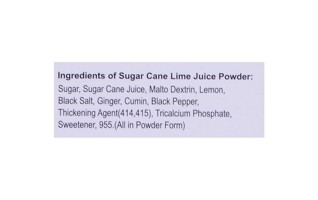 Jagdish Foods Sugar Cane Lime Juice with ginger powder   Pack  100 grams